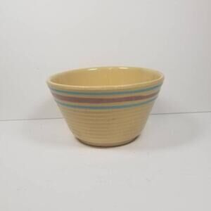 Vintage Watt Advertising Bowl, Inter-State Lumber Co USA #7, Yellow Ware Oven